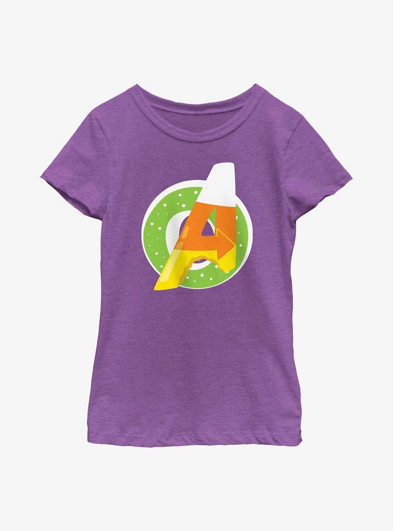 Marvel Avengers Donut Candy Corn Logo Youth Girls T-Shirt, , hi-res