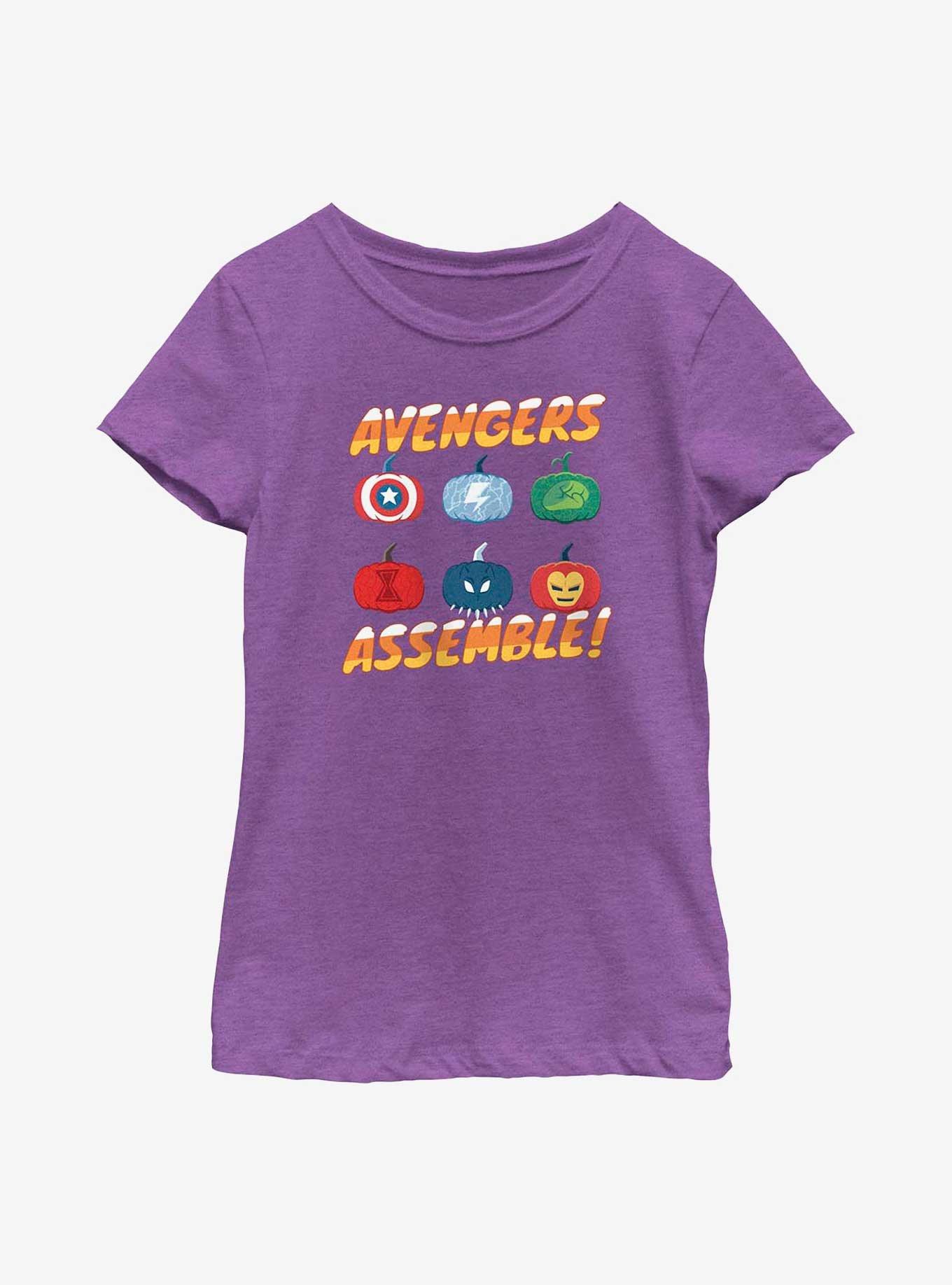 Marvel Avengers Pumpkin Assemble Youth Girls T-Shirt, , hi-res