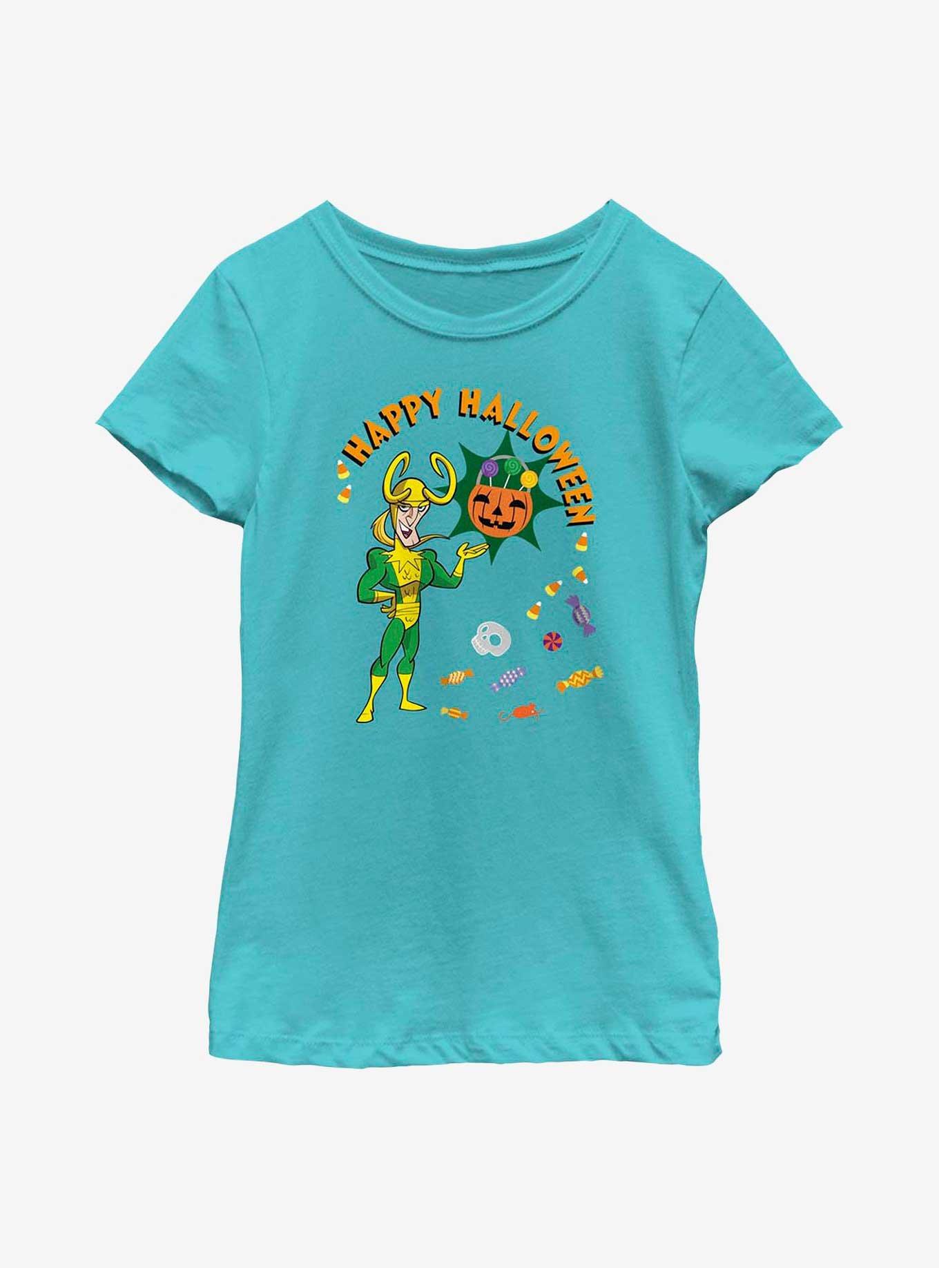 Marvel Loki Happy Halloween Youth Girls T-Shirt, TAHI BLUE, hi-res