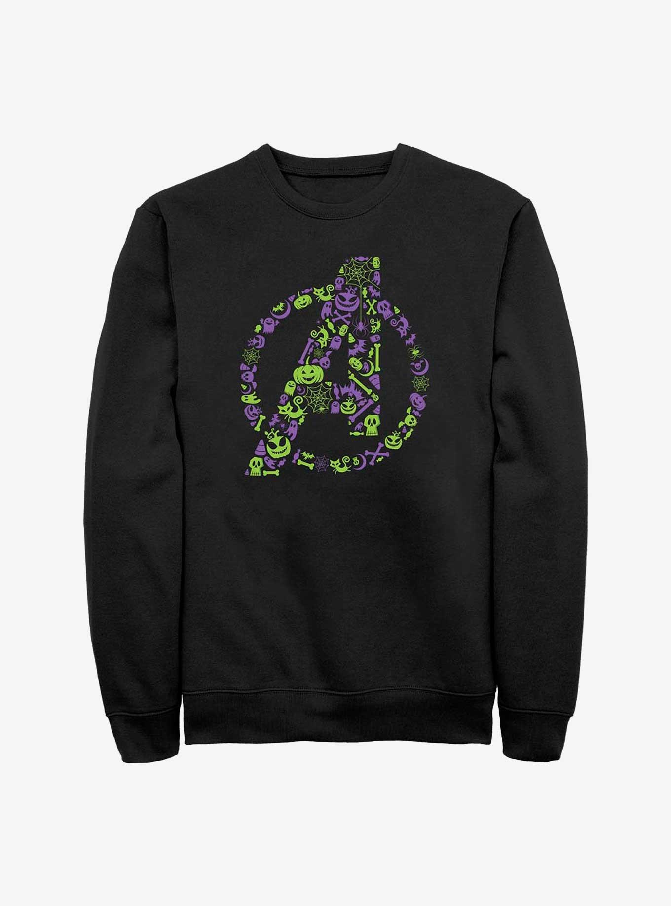 Marvel Avengers Halloween Logo Sweatshirt, BLACK, hi-res