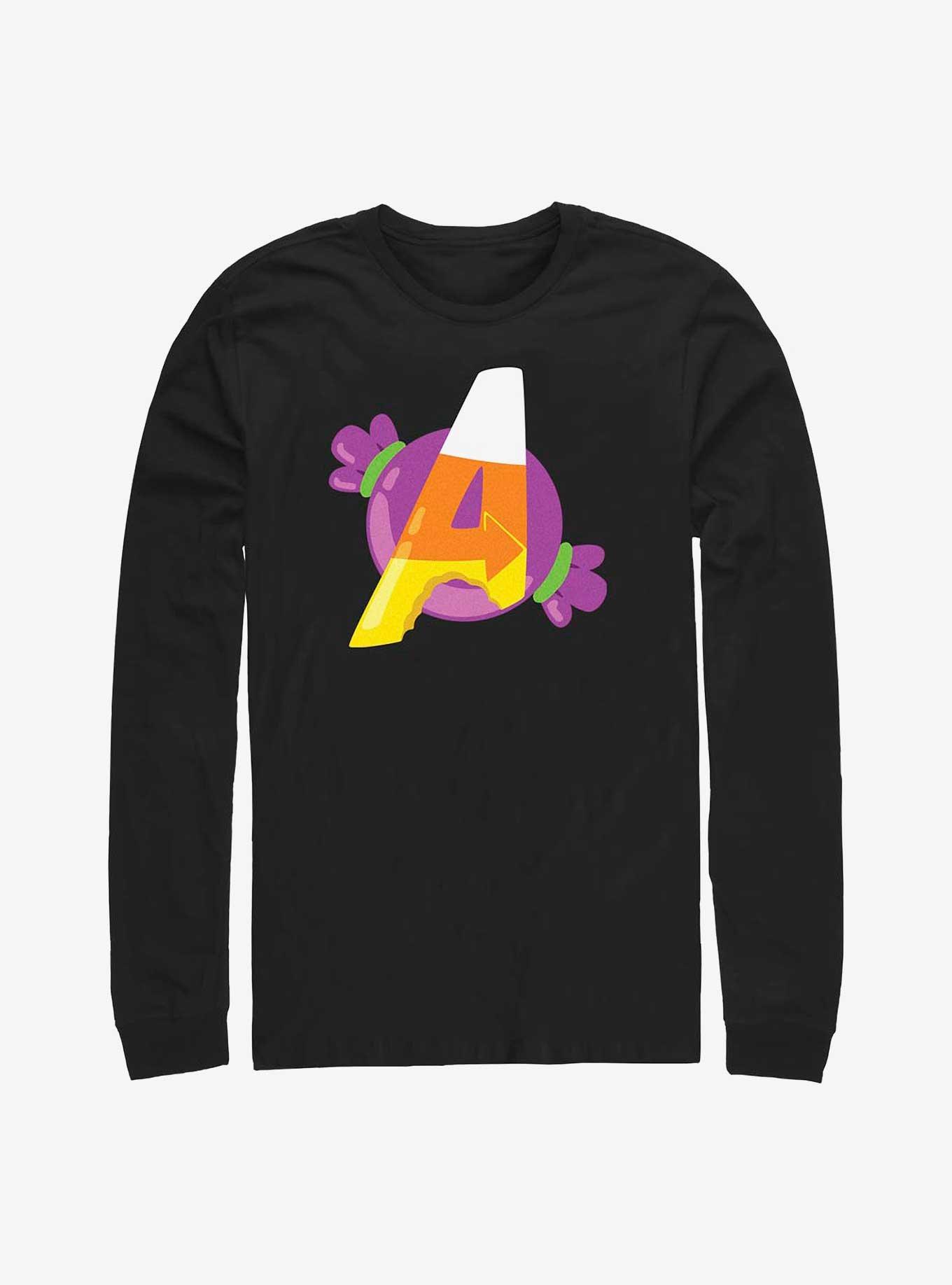 Marvel Avengers Candy Logo Long-Sleeve T-Shirt, BLACK, hi-res