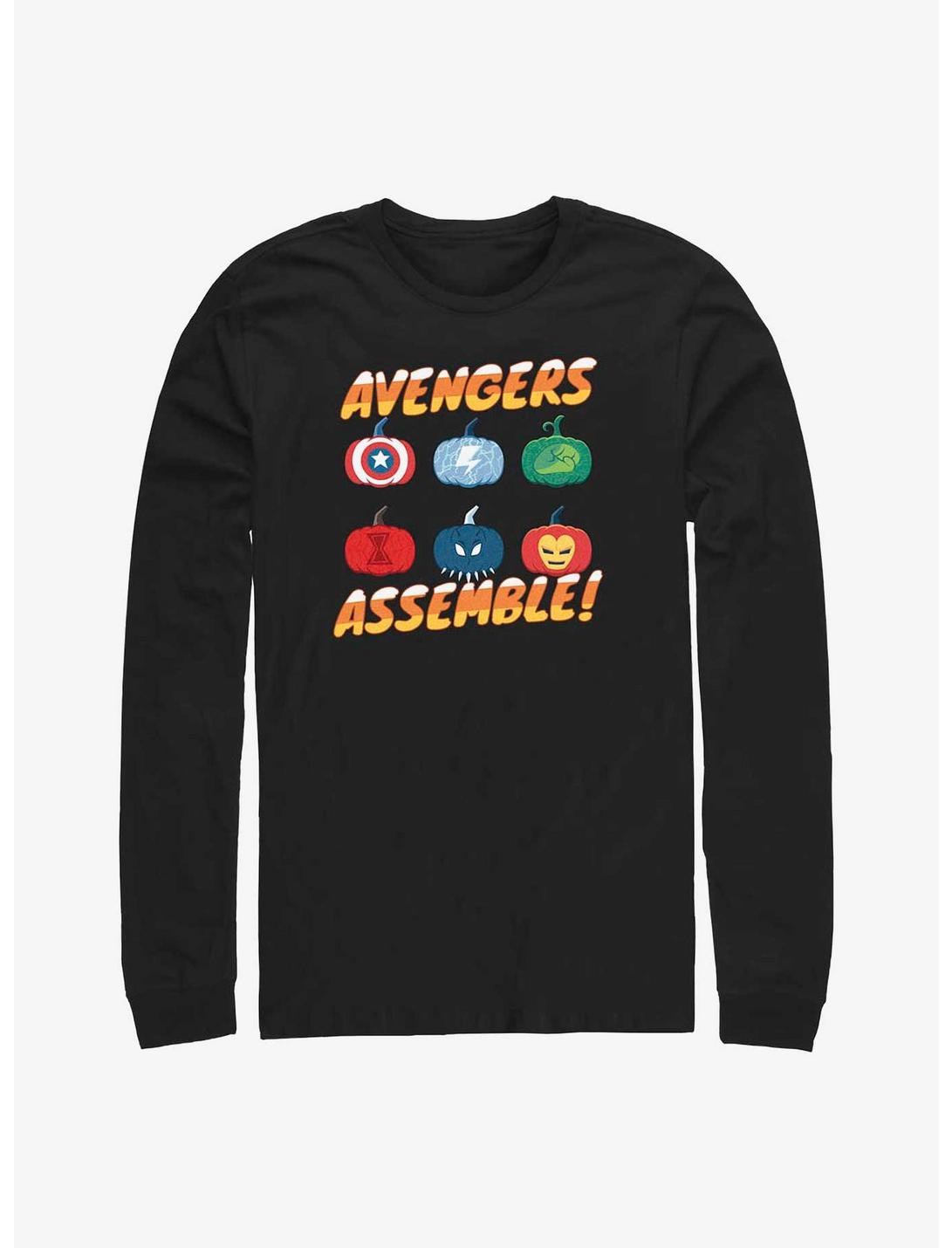Marvel Avengers Pumpkin Assemble Long-Sleeve T-Shirt, BLACK, hi-res