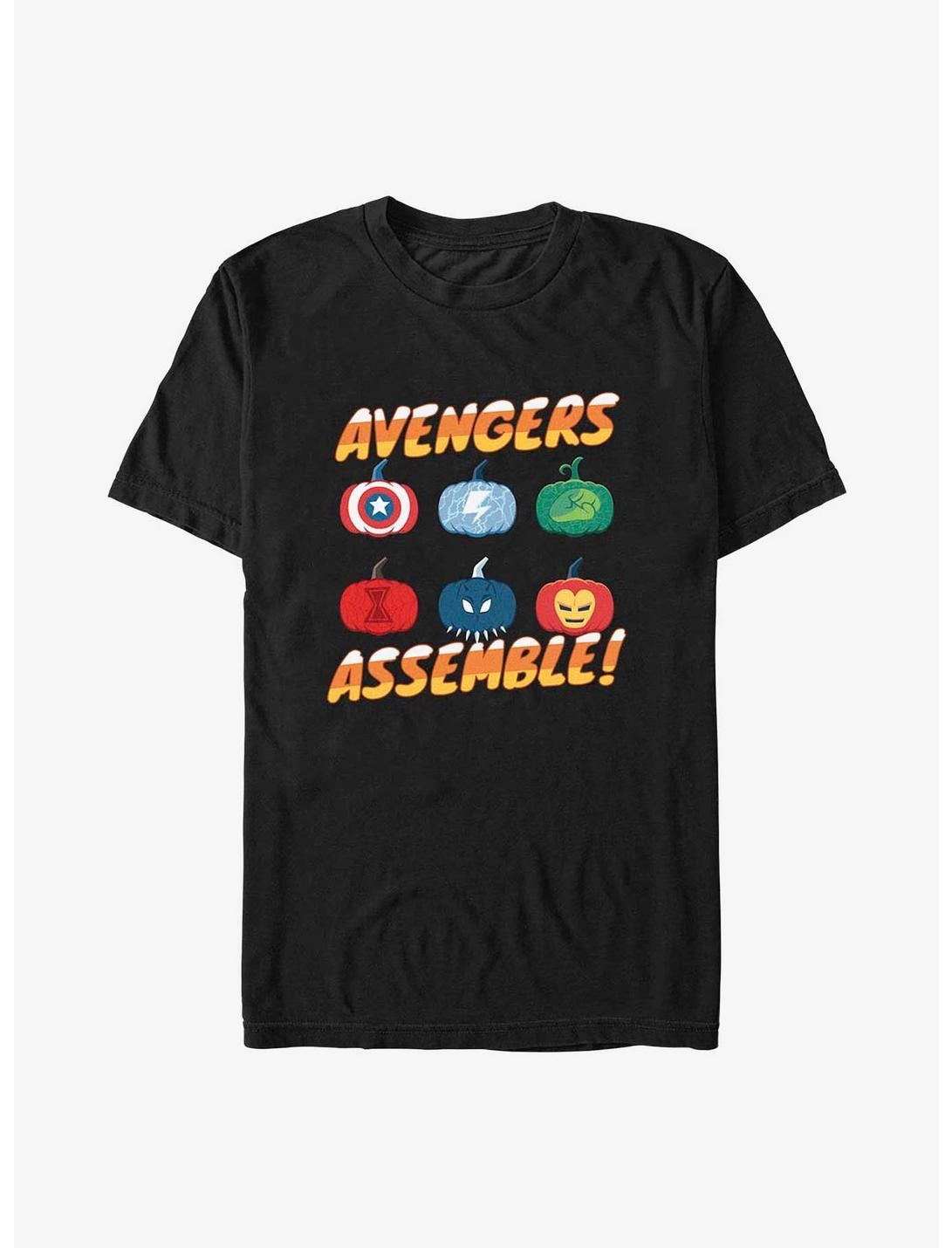 Marvel Avengers Pumpkin Assemble T-Shirt, BLACK, hi-res