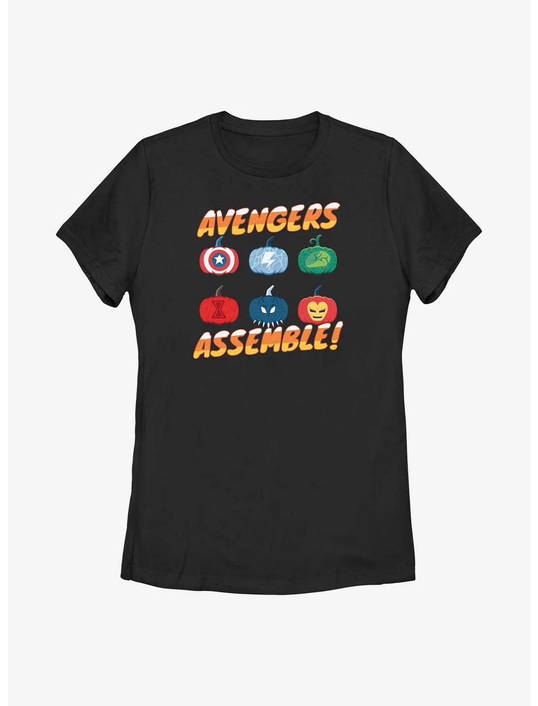 Marvel Avengers Pumpkin Assemble Womens T-Shirt, BLACK, hi-res