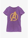Marvel Avengers Candy Corn Symbol Youth Girls T-Shirt, PURPLE BERRY, hi-res