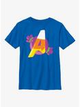 Marvel Avengers Candy Logo Youth T-Shirt, ROYAL, hi-res