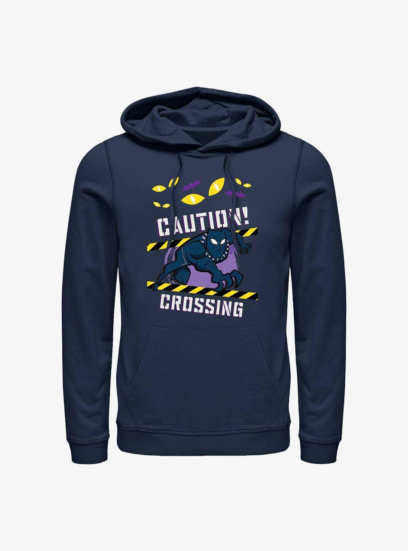 Marvel Black Panther Caution Crossing Hoodie, NAVY, hi-res