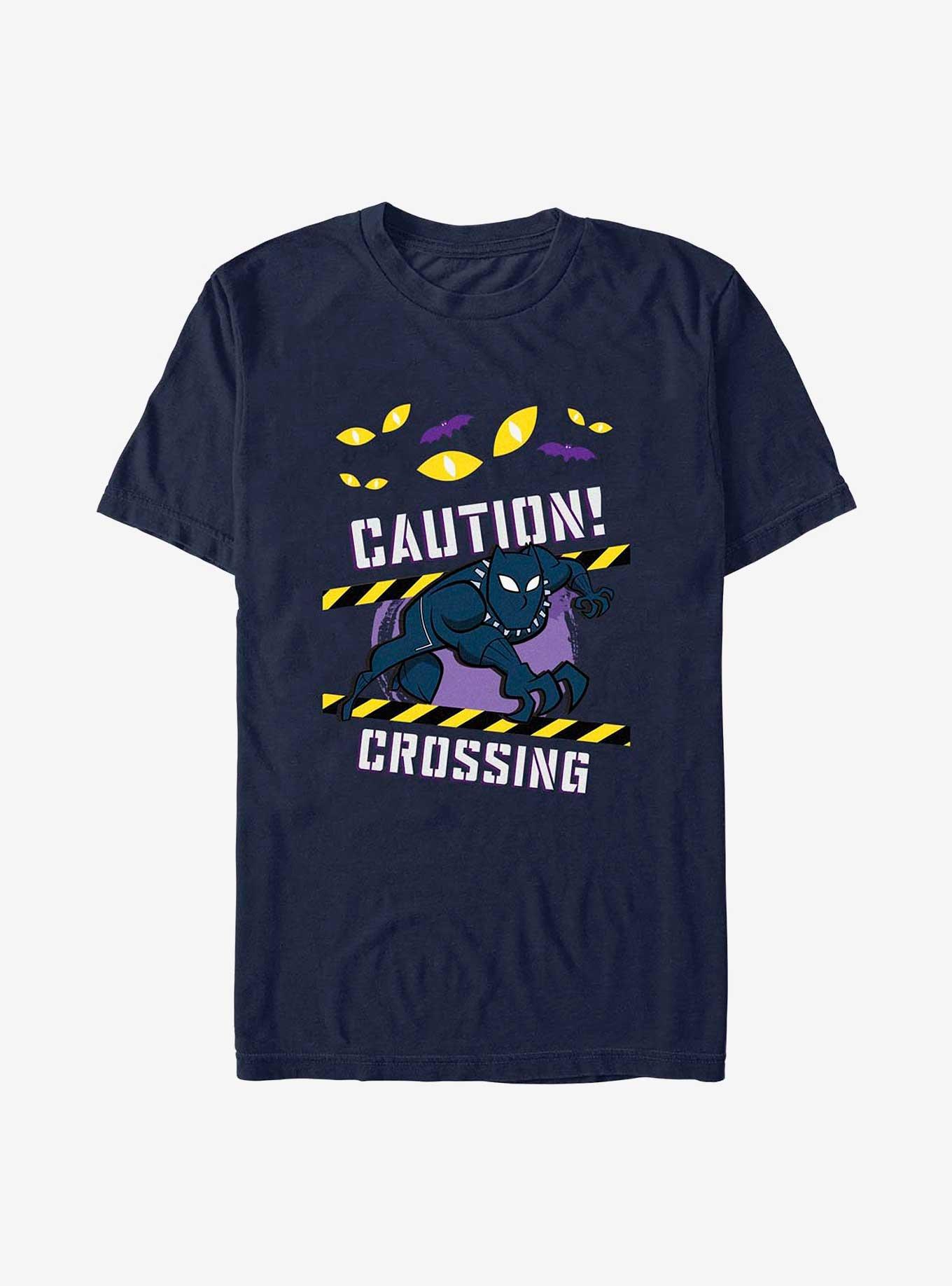 Marvel Black Panther Caution Crossing T-Shirt, NAVY, hi-res