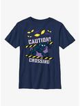 Marvel Black Panther Caution Crossing Youth T-Shirt, NAVY, hi-res
