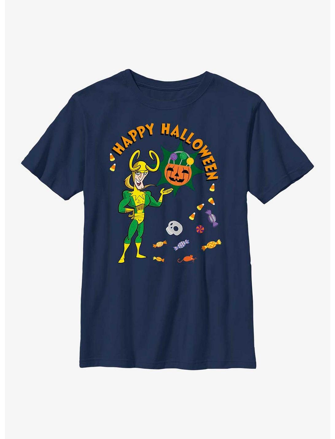 Marvel Loki Happy Halloween Youth T-Shirt, NAVY, hi-res