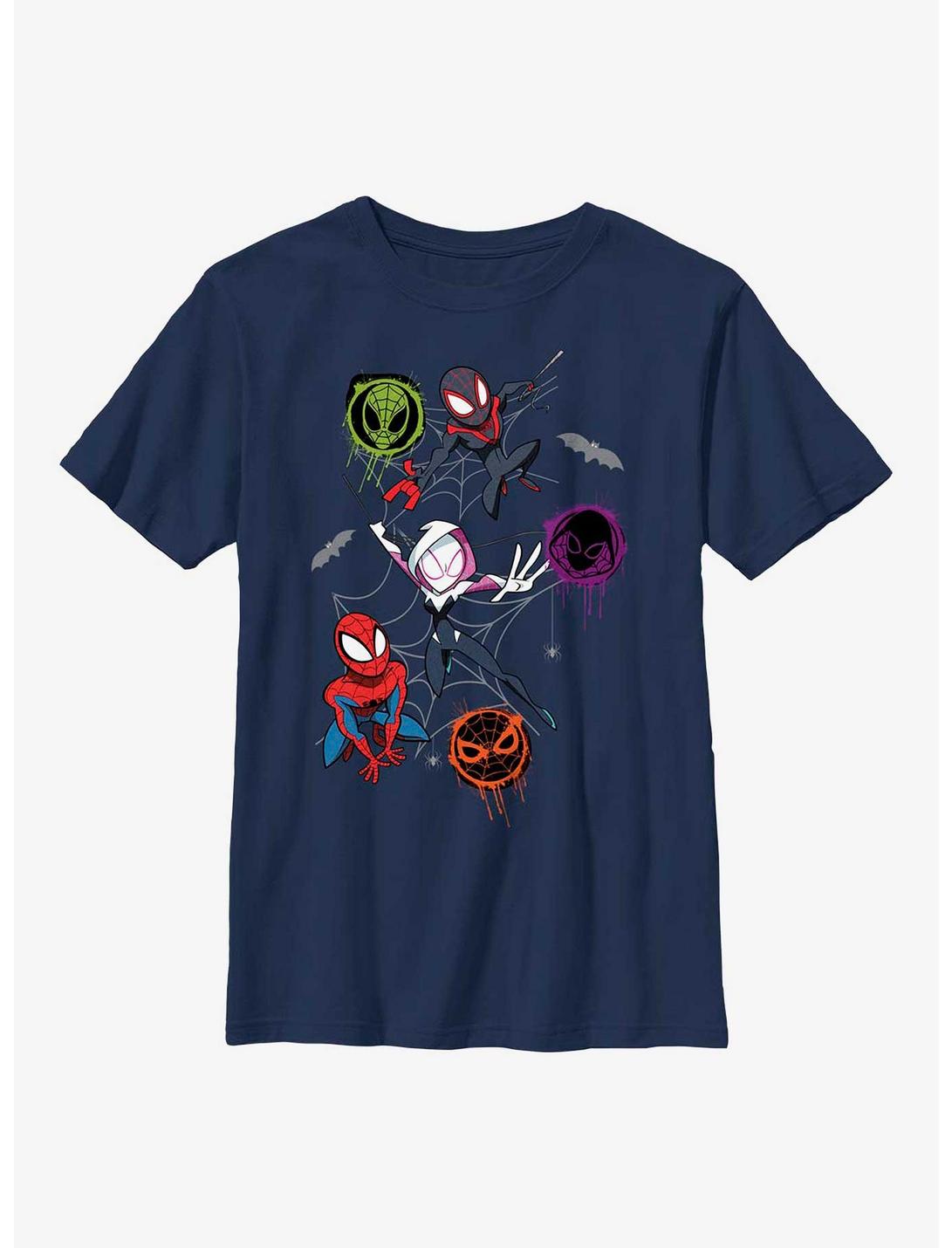 Marvel Spider-Man Trio Spifderverse Youth T-Shirt, NAVY, hi-res