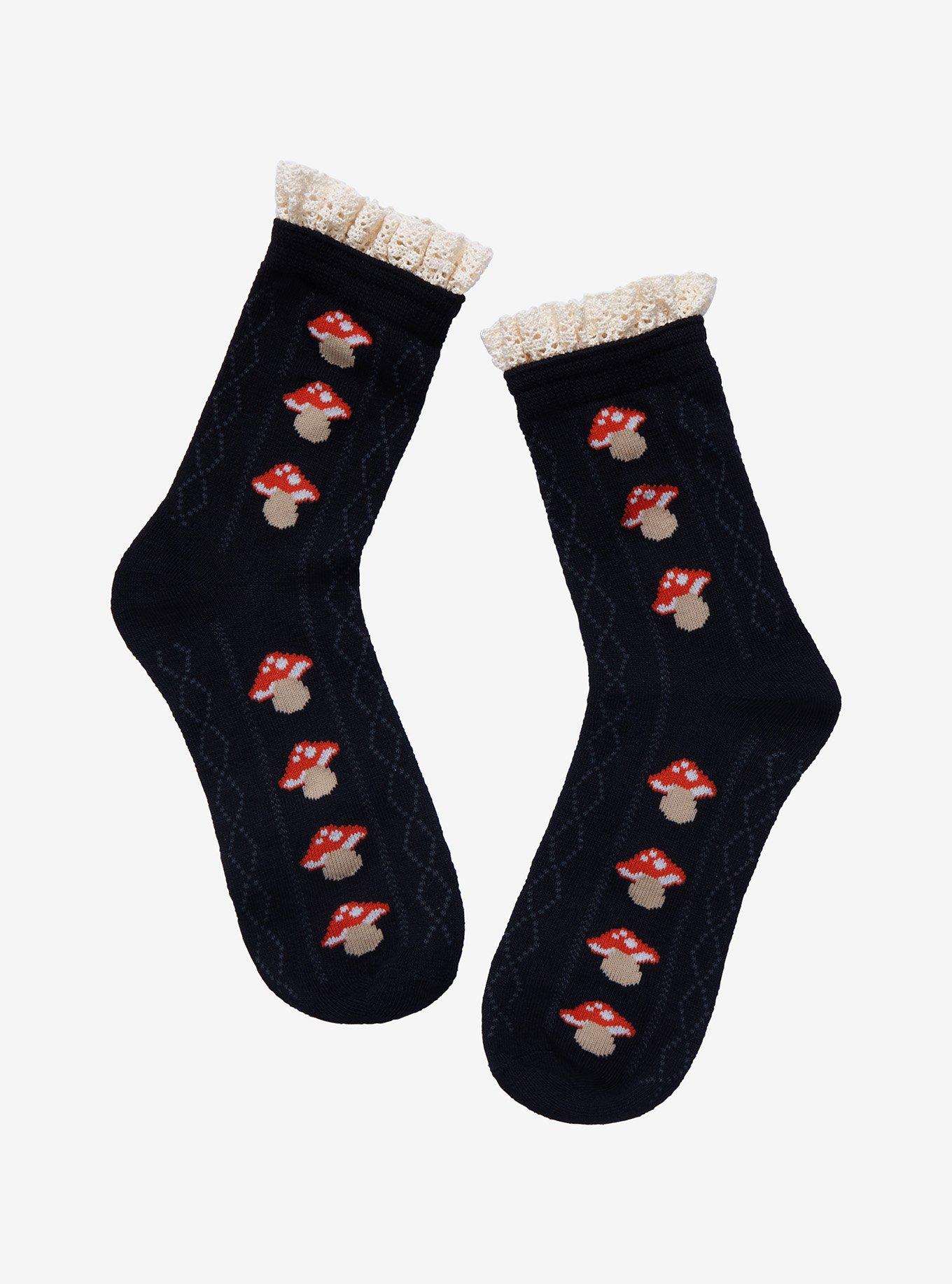 Mushroom Lace Ankle Socks, , hi-res
