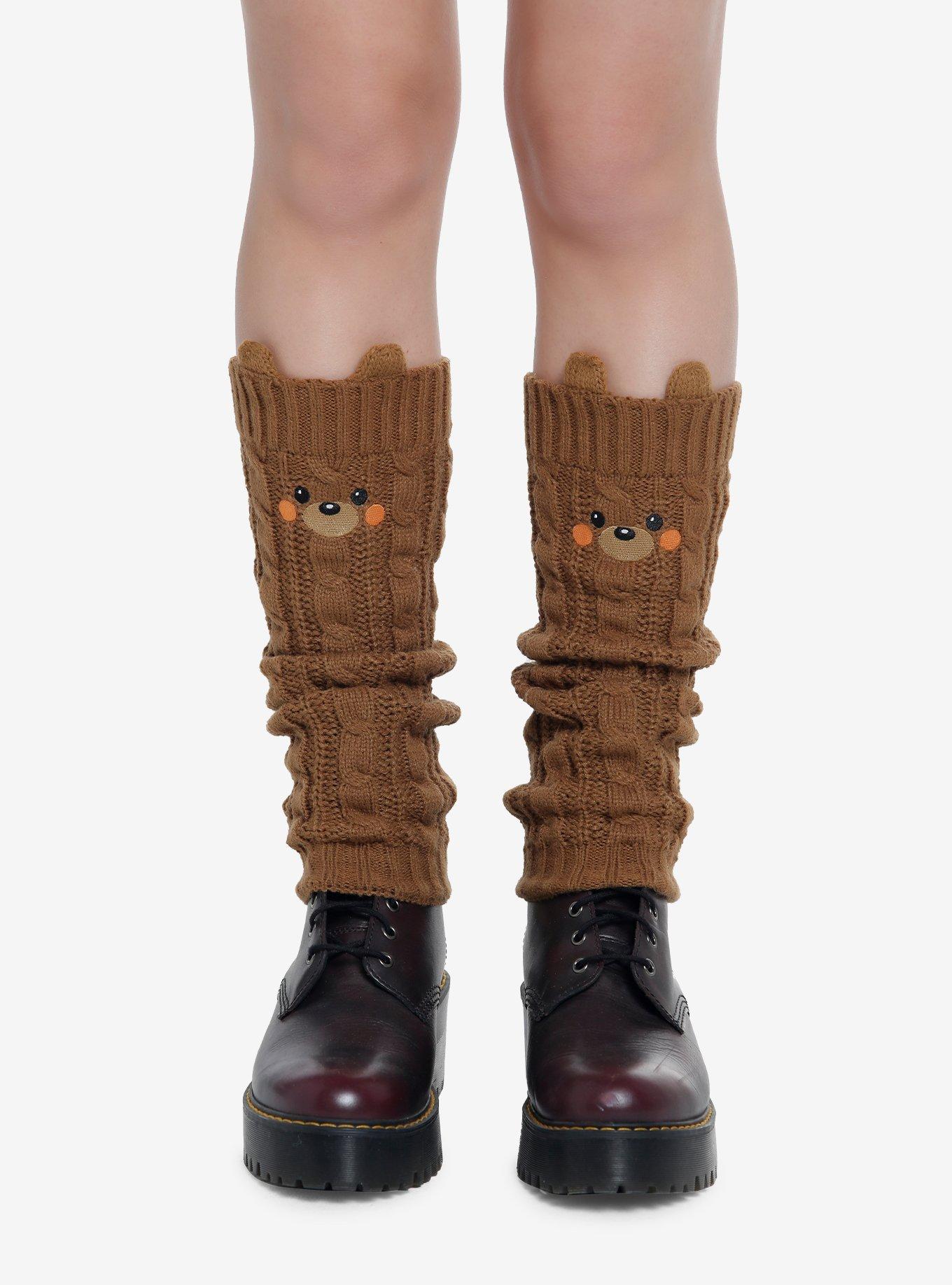 Teddy Bear 3D Ears Leg Warmers, , hi-res