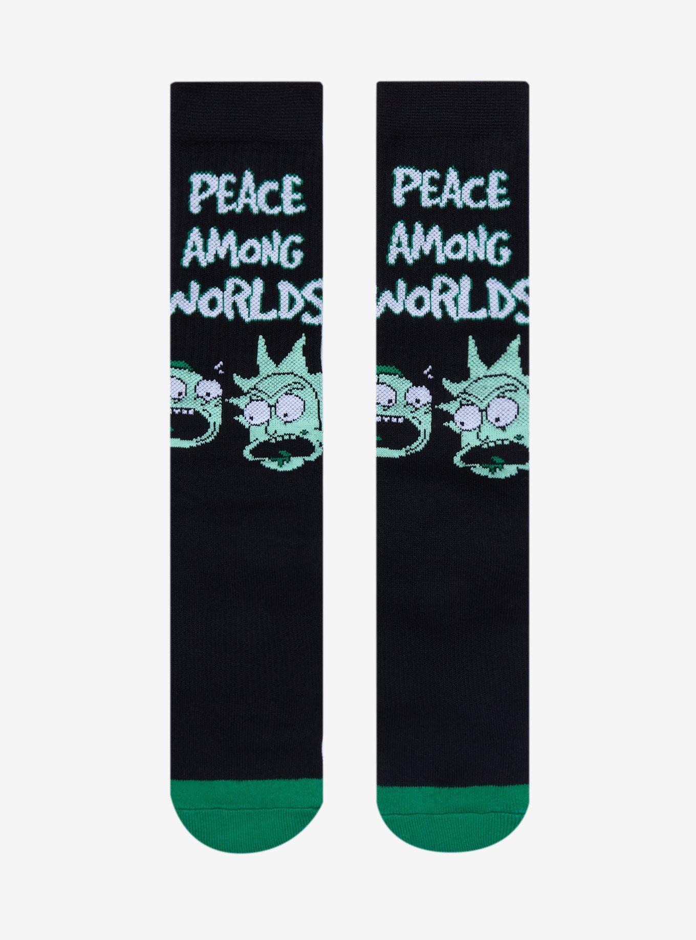 Rick And Morty Peace Among Worlds Crew Socks, , hi-res