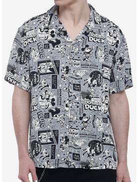 Plus Size Our Universe Disney100 Mickey Mouse And Friends Vintage Woven Button-Up, , hi-res