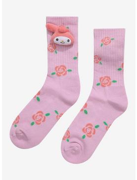 My Melody Rose 3D Plush Crew Socks, , hi-res