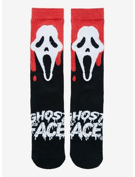 Scream Ghost Face Blood Drip Crew Socks, , hi-res