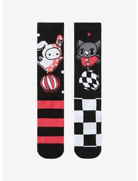 Sentimental Circus Shappo & Kuro Mismatched Crew Socks, , hi-res