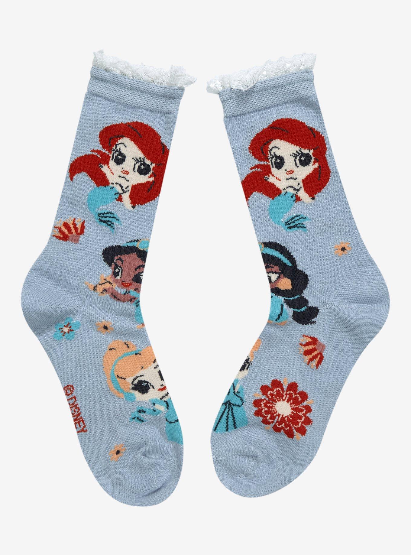 Disney Princess Chibi Lace Crew Socks, , hi-res