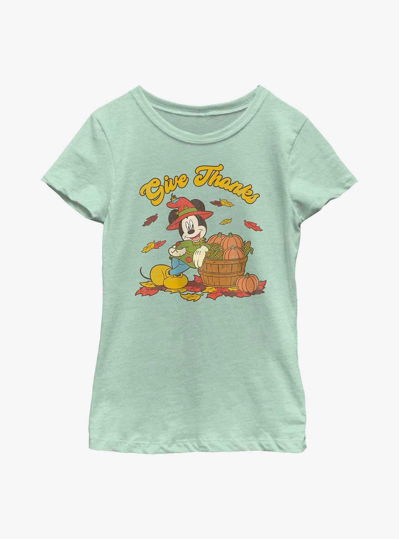 Disney Mickey Mouse Give Thanks Youth Girls T-Shirt, , hi-res