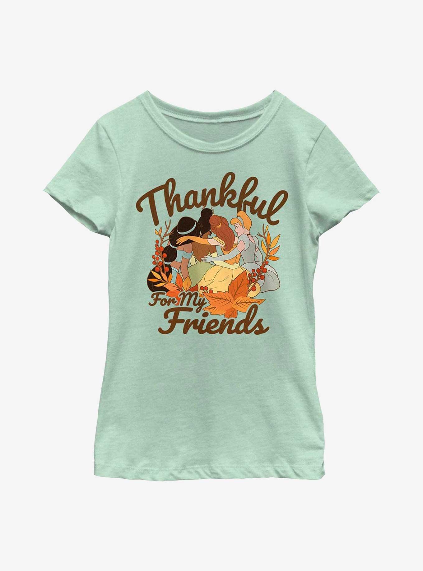 Disney Princesses Thankful For My Friends Youth Girls T-Shirt, , hi-res