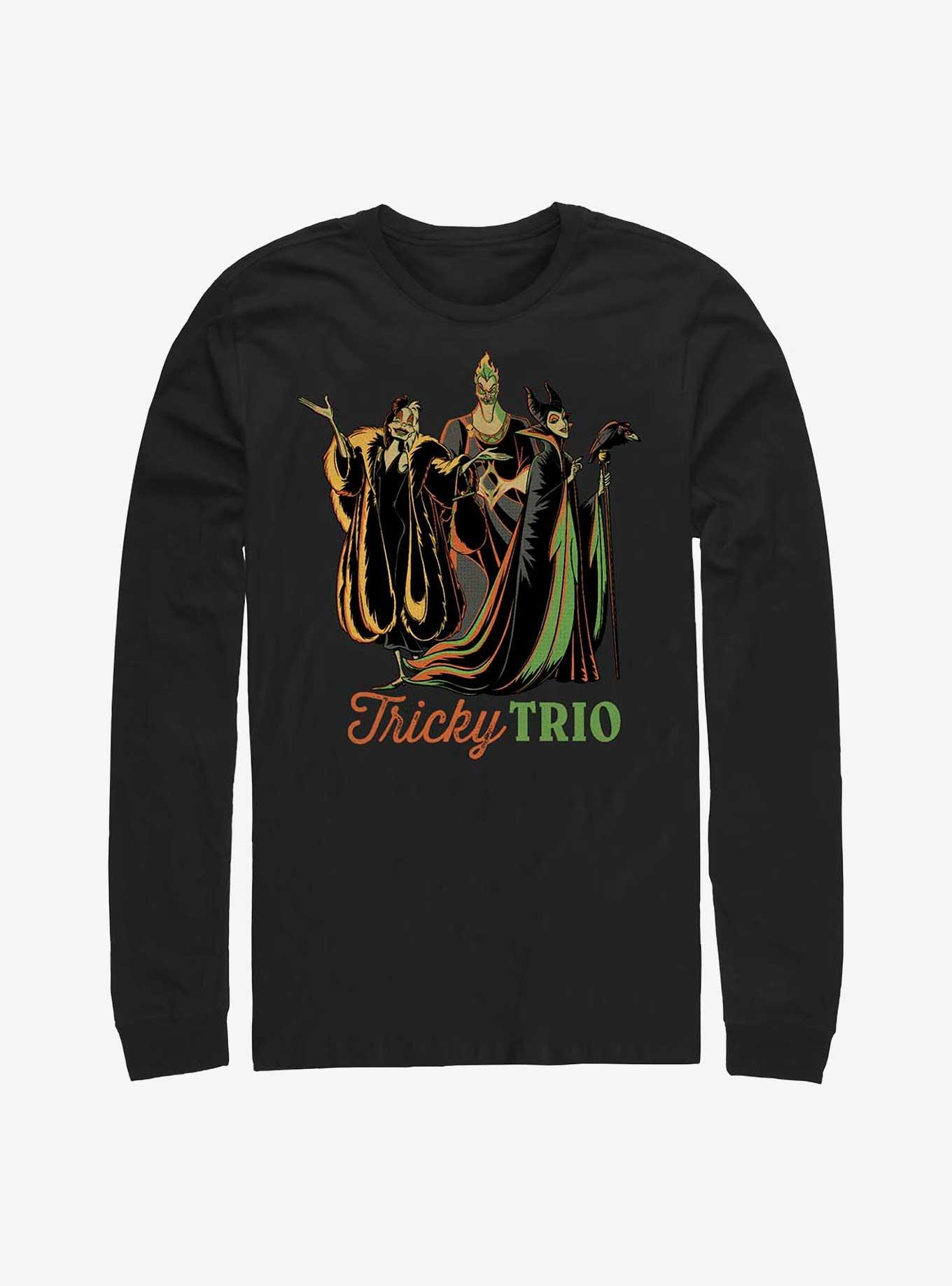Disney Villains Tricky Trio Long-Sleeve T-Shirt, BLACK, hi-res