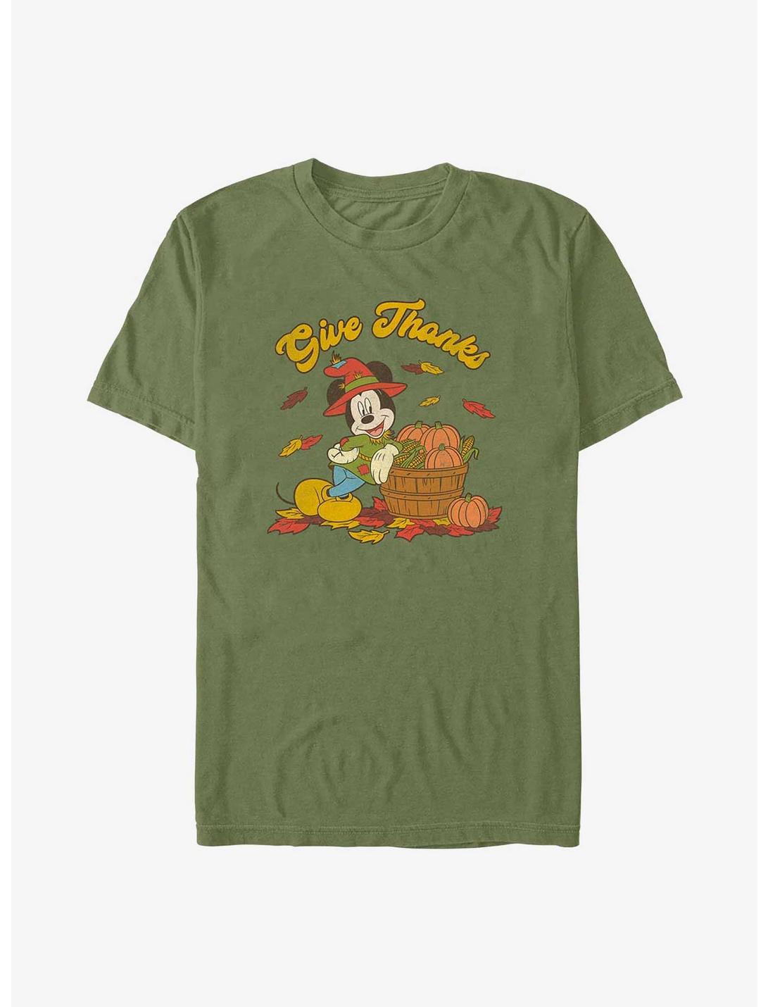 Disney Mickey Mouse Give Thanks T-Shirt, MIL GRN, hi-res