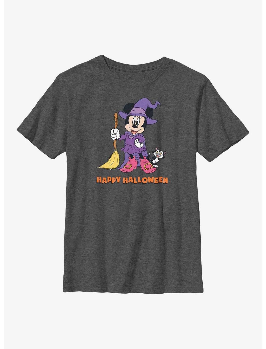 Disney Minnie Mouse Happy Halloween Witch  Youth T-Shirt, CHAR HTR, hi-res