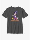 Disney Minnie Mouse Happy Halloween Witch  Youth T-Shirt, CHAR HTR, hi-res