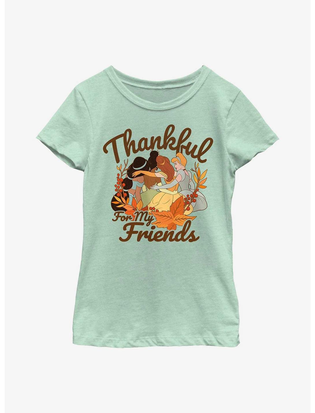 Disney Princesses Thankful For My Friends Youth Girls T-Shirt, MINT, hi-res