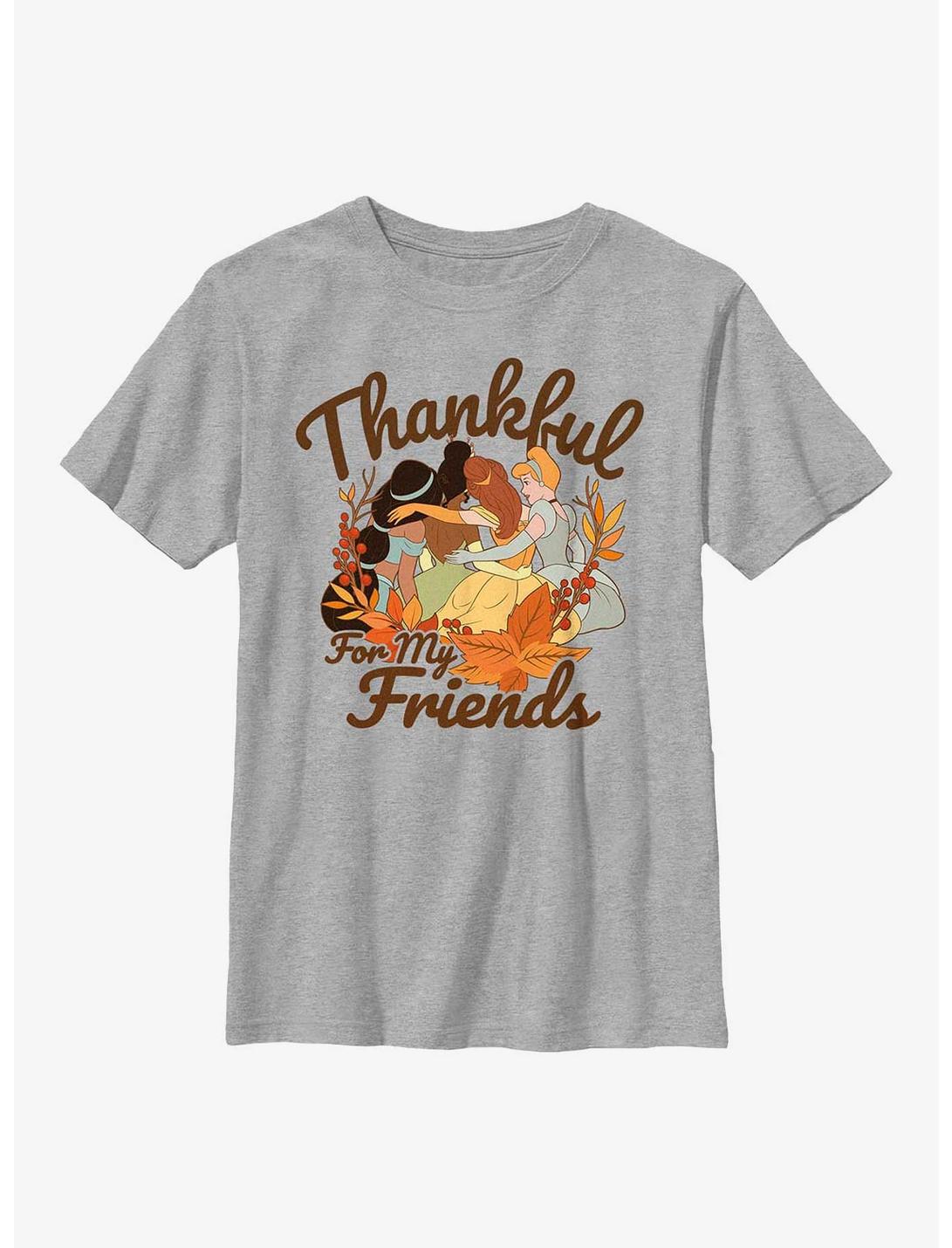 Disney Princesses Thankful For My Friends Youth T-Shirt, ATH HTR, hi-res