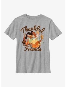 Disney Princesses Thankful For My Friends Youth T-Shirt, , hi-res