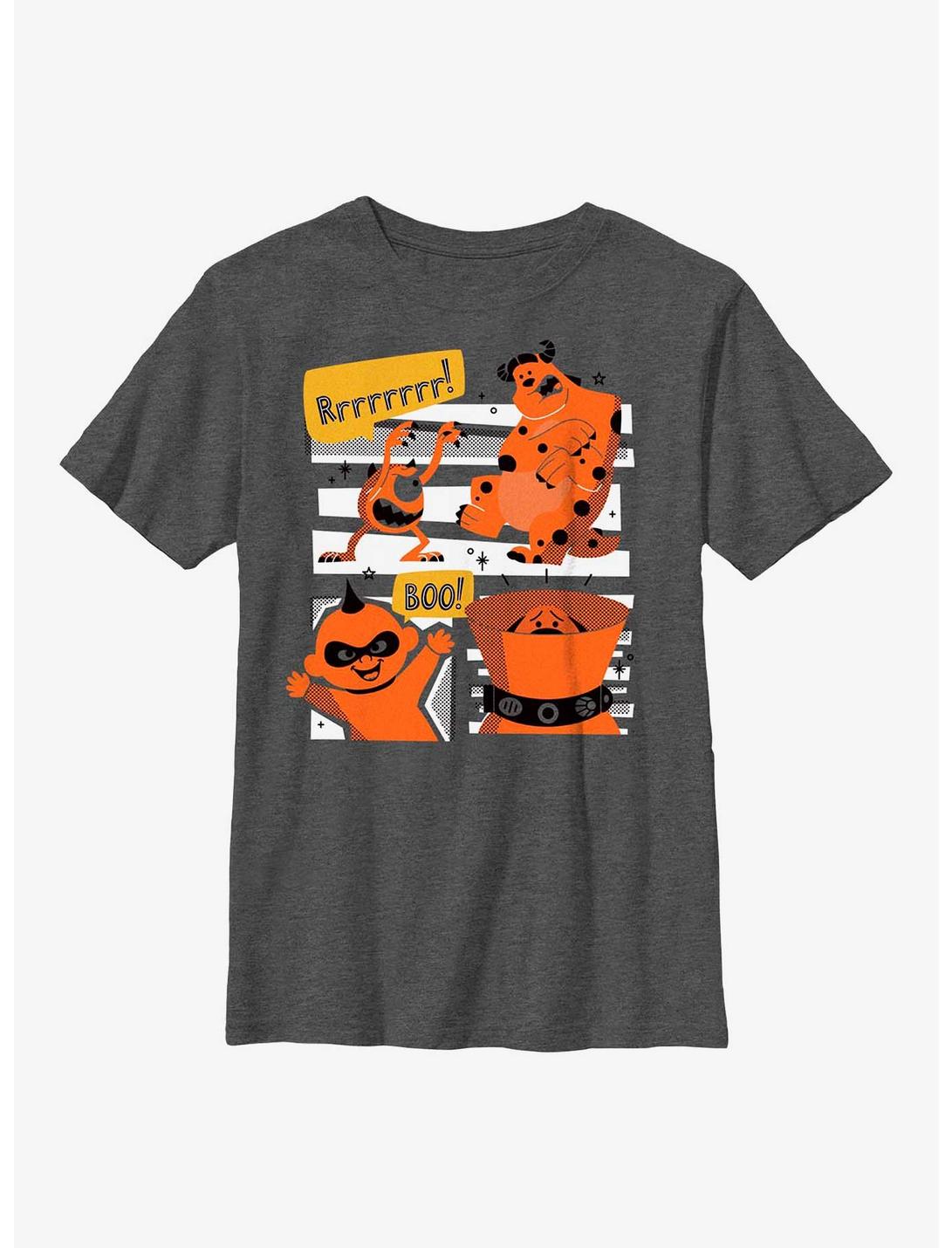 Disney Pixar Spooktober Youth T-Shirt, CHAR HTR, hi-res