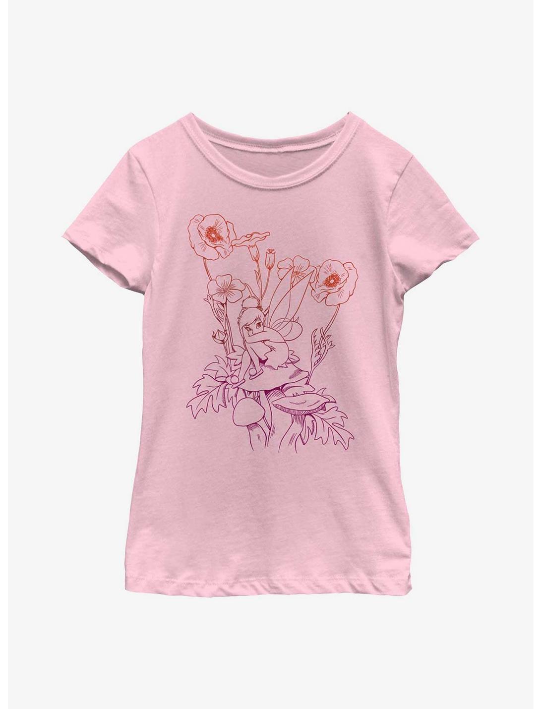 Disney Tinker Bell Fall Mushroom Youth Girls T-Shirt, PINK, hi-res