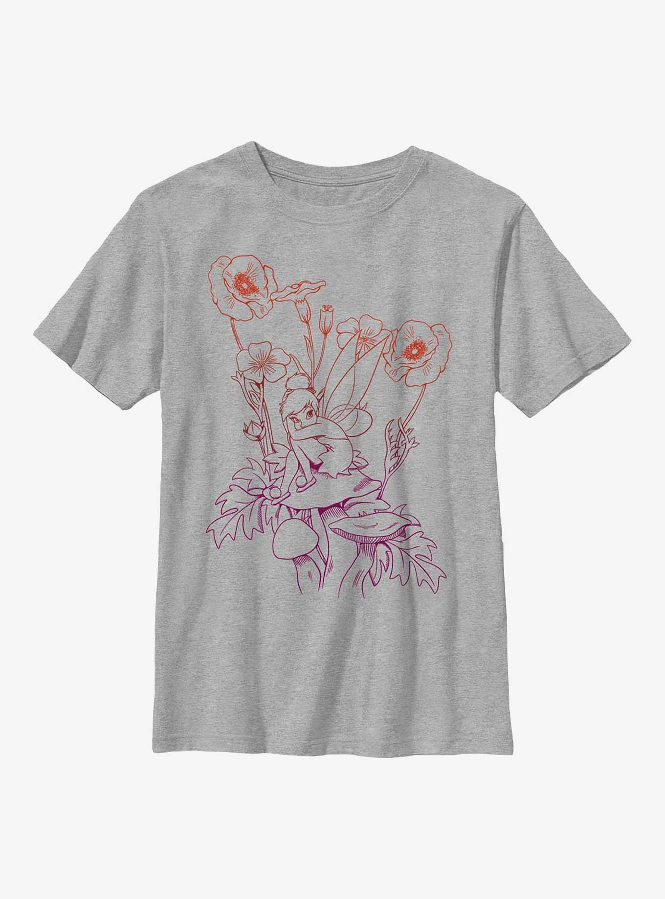 Disney Tinker Bell Fall Mushroom Youth T-Shirt, ATH HTR, hi-res