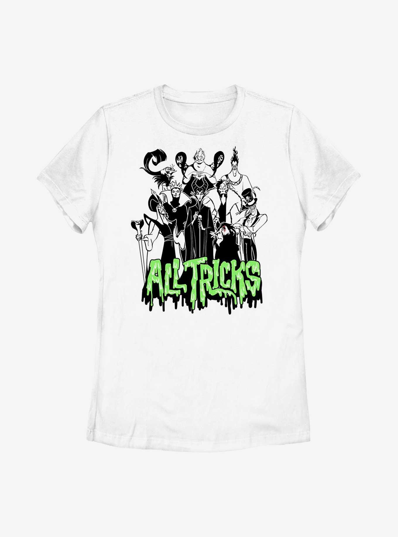 Disney Villains All Tricks Womens T-Shirt, WHITE, hi-res