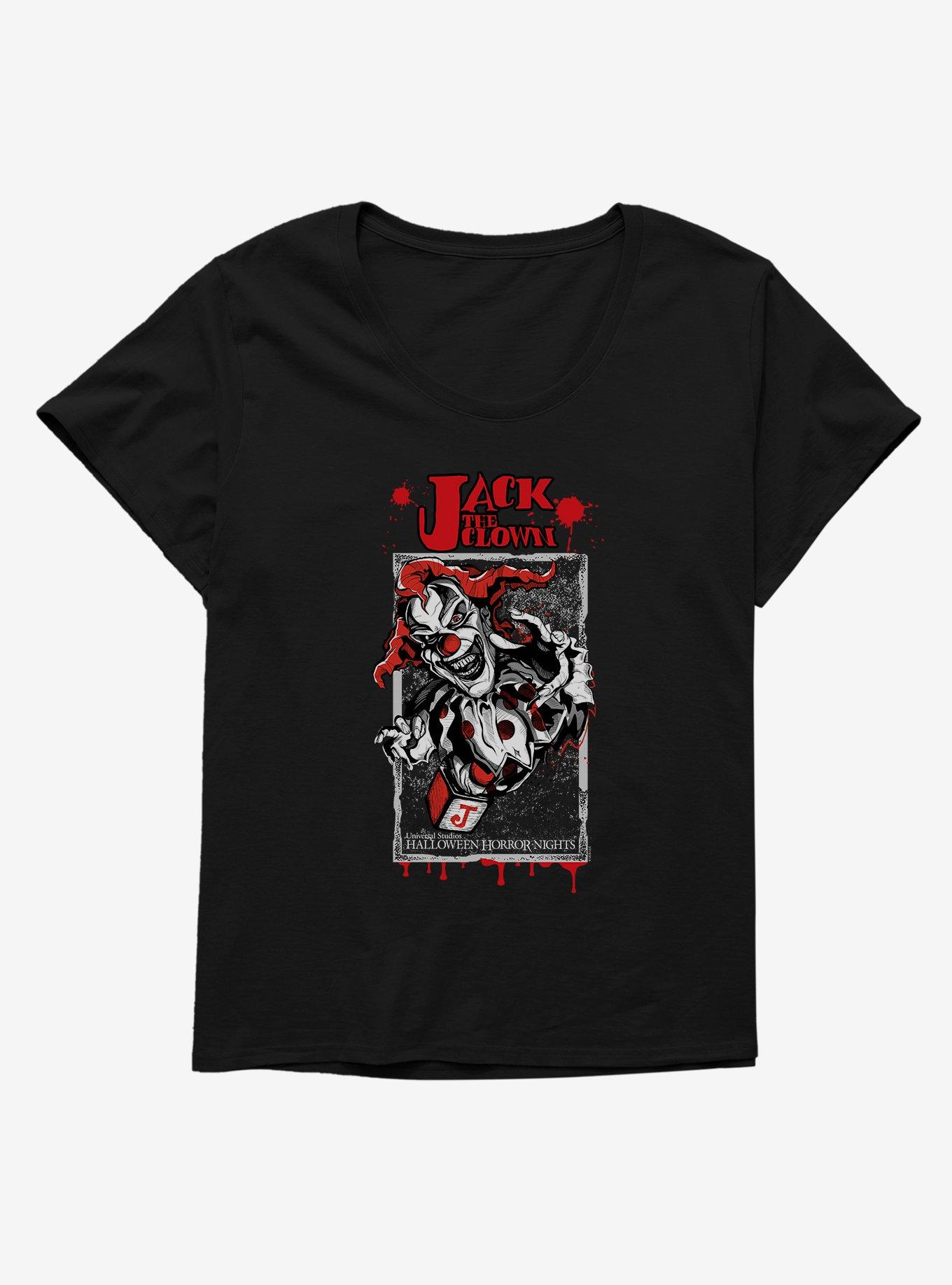 Halloween Horror Nights Jack The Clown Womens T-Shirt Plus Size, BLACK, hi-res