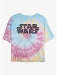 Star Wars Vintage Logo Womens Tie-Dye Crop T-Shirt, BLUPNKLY, hi-res