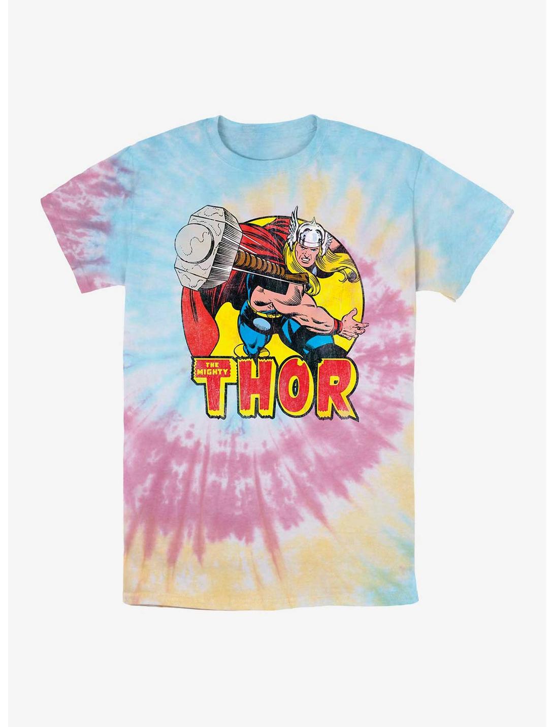 Marvel Thor The Mighty Mjolnir Throw Tie-Dye T-Shirt, BLUPNKLY, hi-res