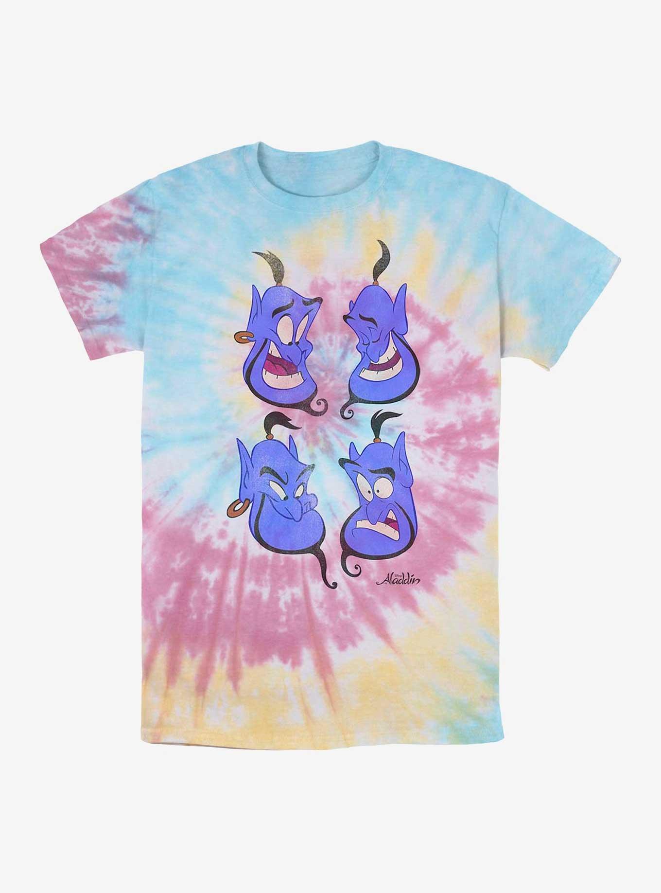 Disney Aladdin Genie Faces Tie-Dye T-Shirt, BLUPNKLY, hi-res