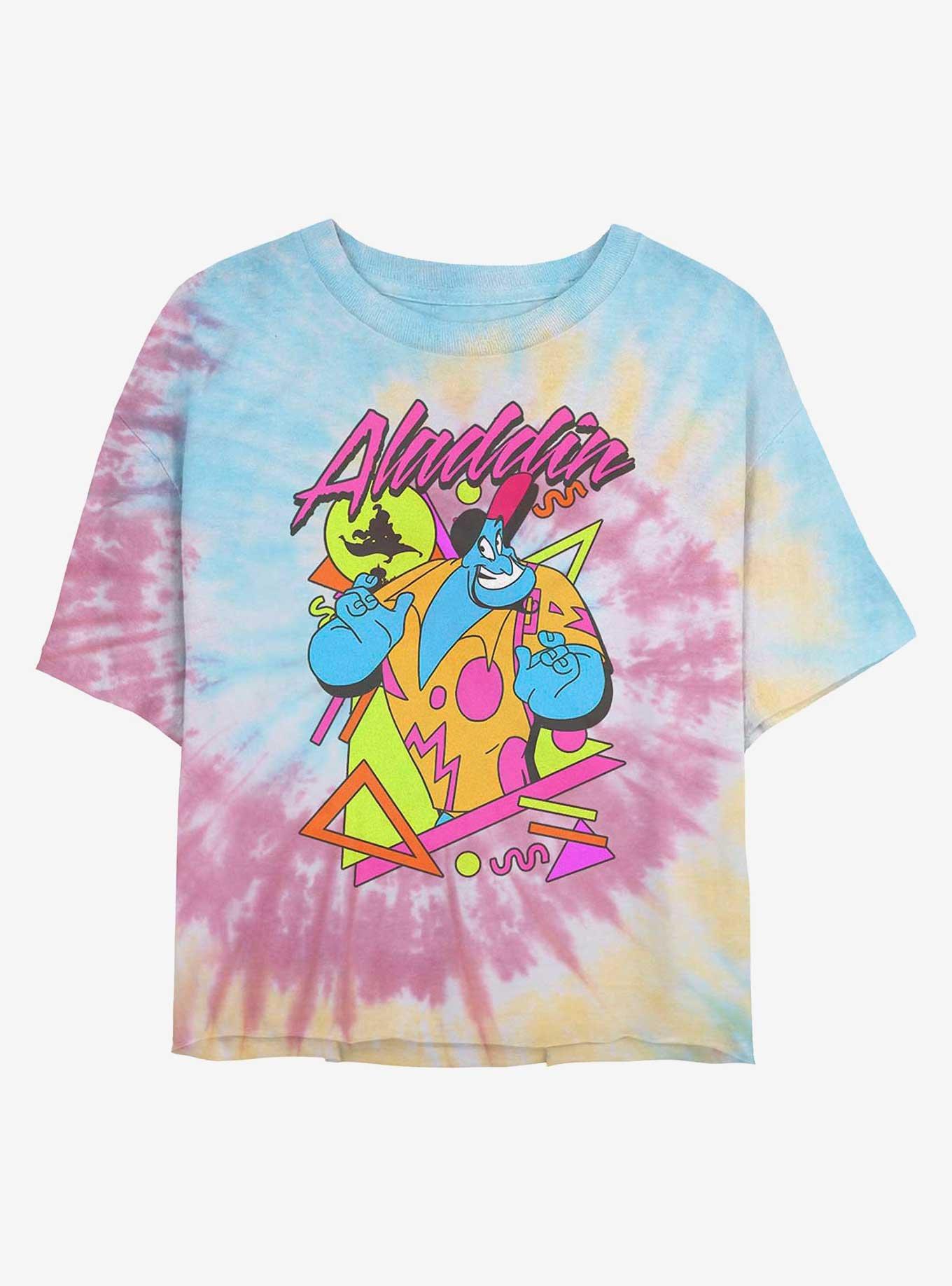 Disney Aladdin Retro Genie Womens Tie-Dye Crop T-Shirt, , hi-res