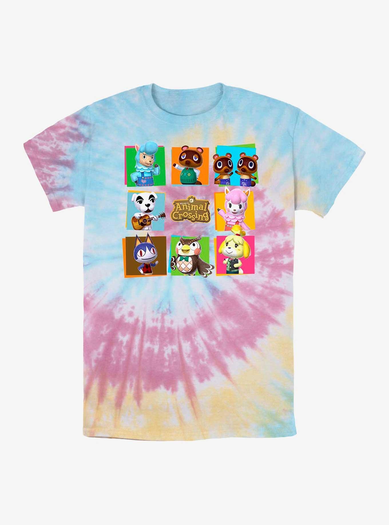 Nintendo Animal Crossing Character Squares Tie-Dye T-Shirt, , hi-res