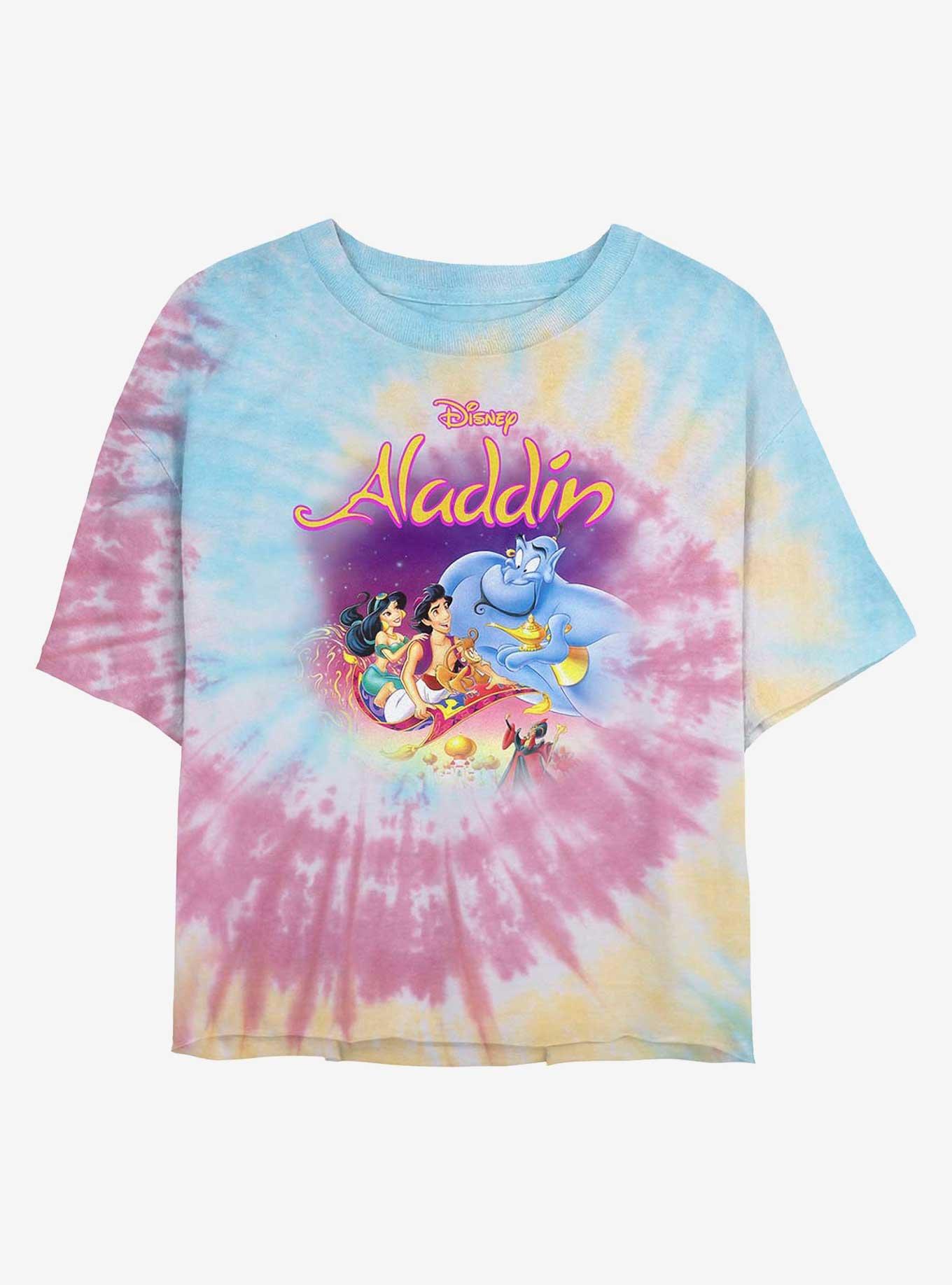 Disney Aladdin Classic Womens Tie-Dye Crop T-Shirt, BLUPNKLY, hi-res