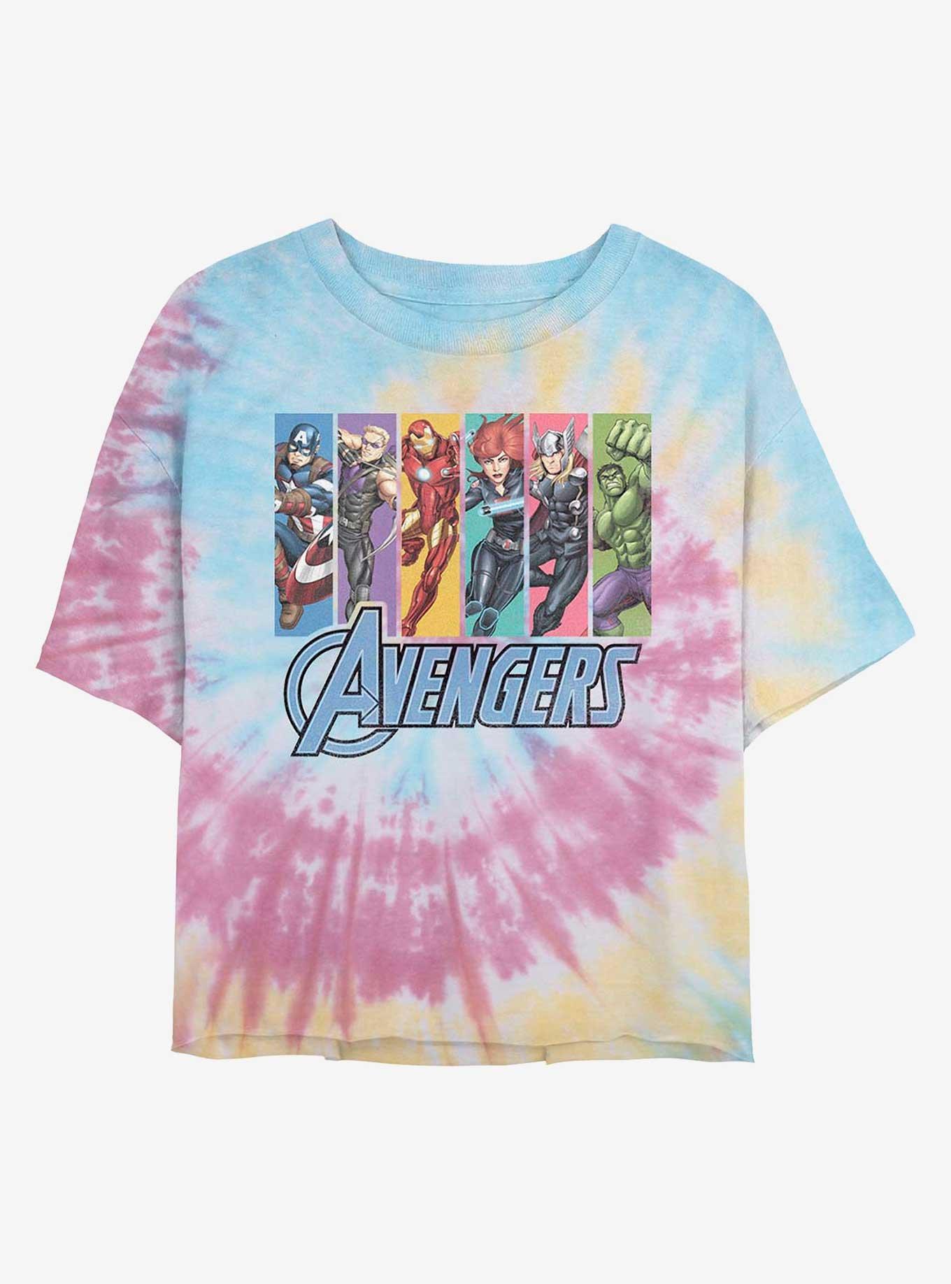 Marvel Avengers Unite Womens Tie-Dye Crop T-Shirt, , hi-res