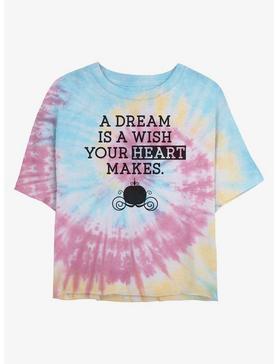 Disney Cinderella Dream Is A Wish Womens Tie-Dye Crop T-Shirt, , hi-res