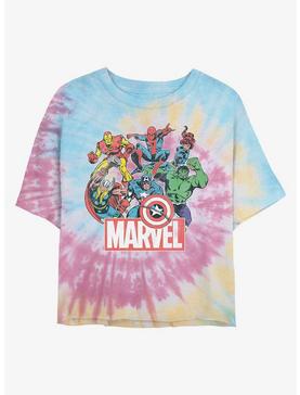 Marvel Avengers Heroes Of Today Womens Tie-Dye Crop T-Shirt, , hi-res