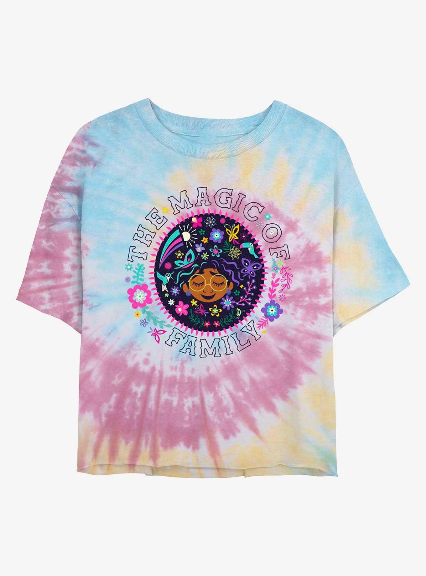 Disney Encanto Magic Of Family Womens Tie-Dye Crop T-Shirt, , hi-res