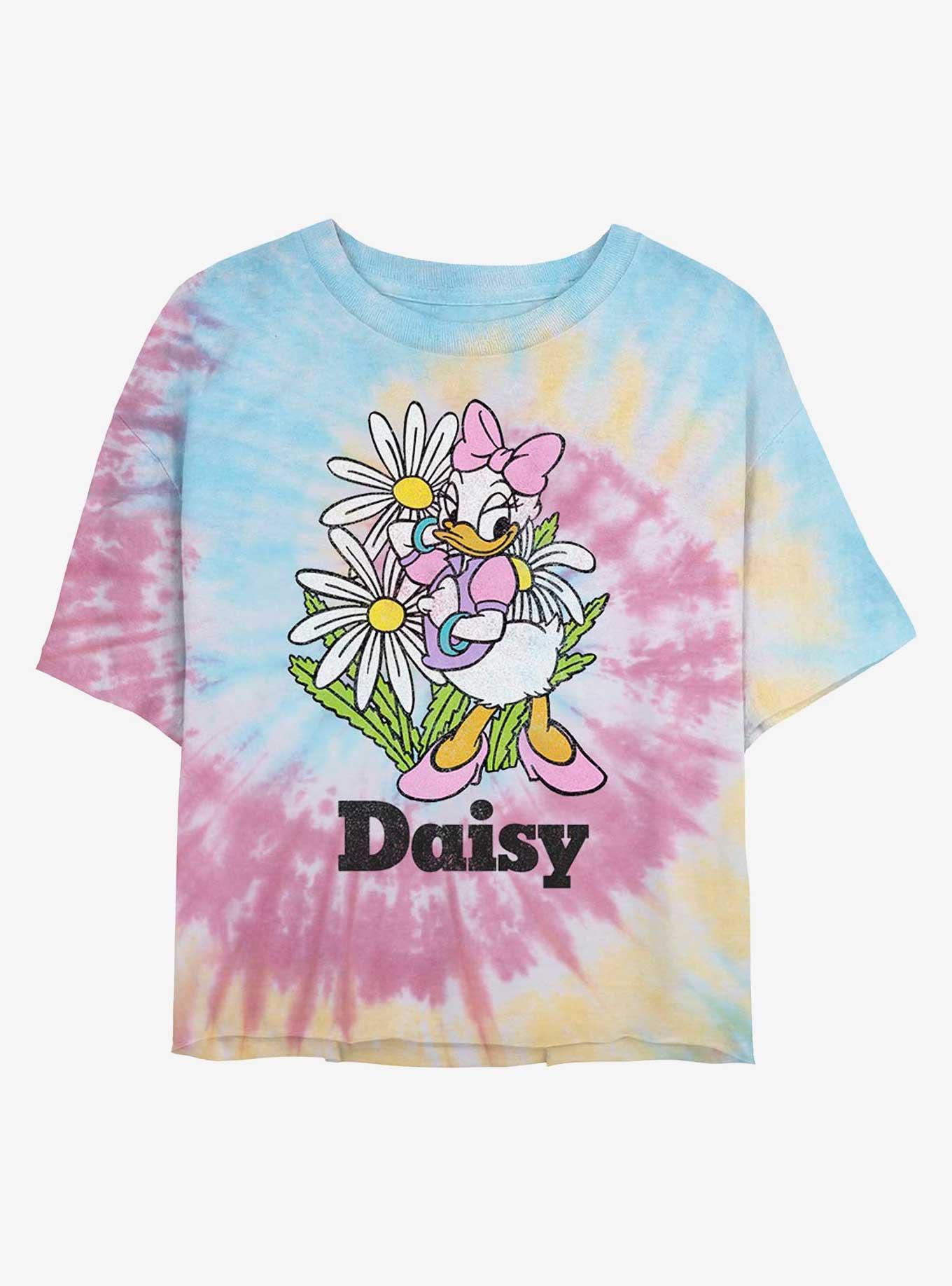 Disney Daisy Duck Daisies Womens Tie-Dye Crop T-Shirt, BLUPNKLY, hi-res