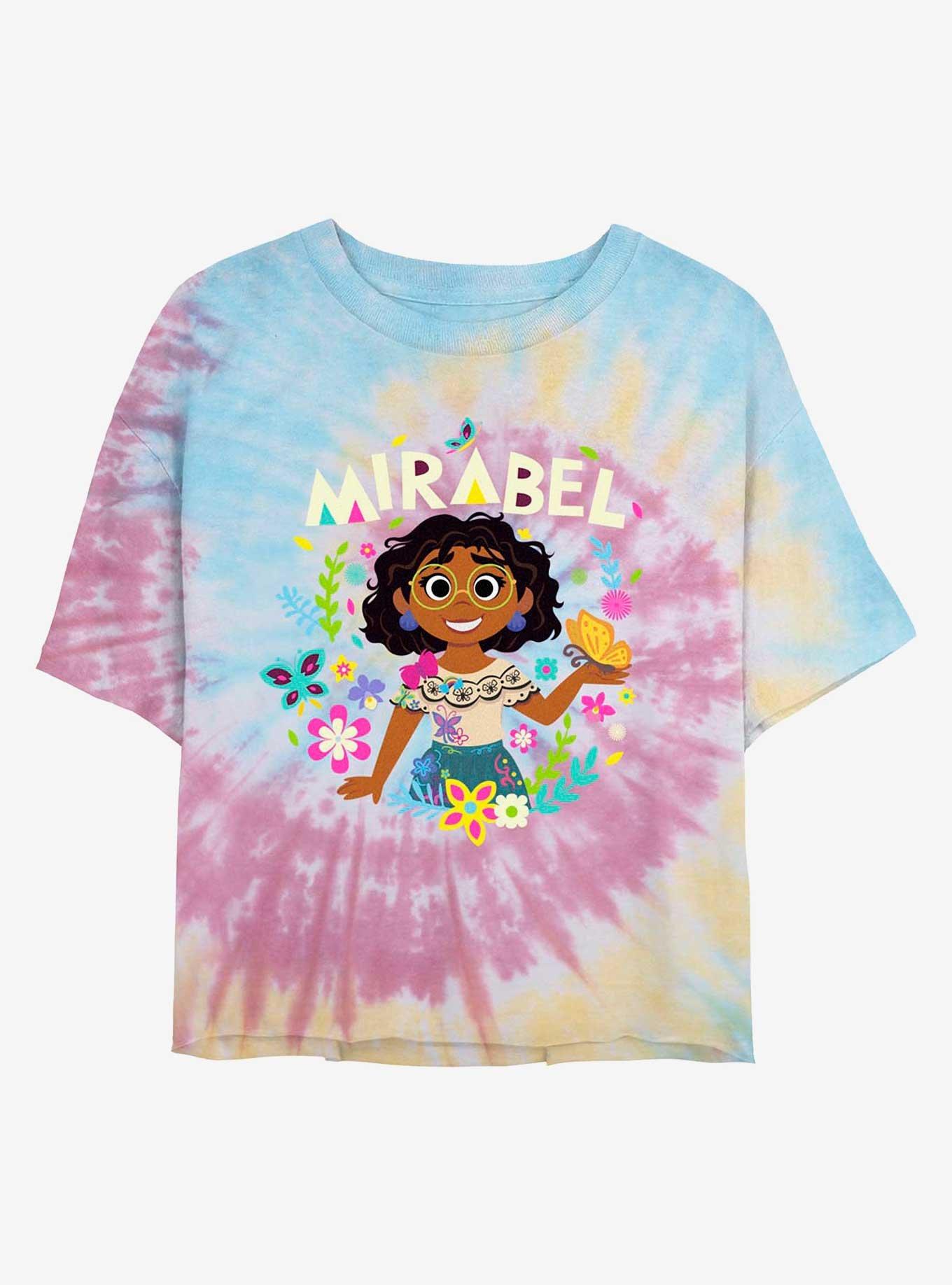 Disney Encanto Mirabel Womens Tie-Dye Crop T-Shirt, BLUPNKLY, hi-res