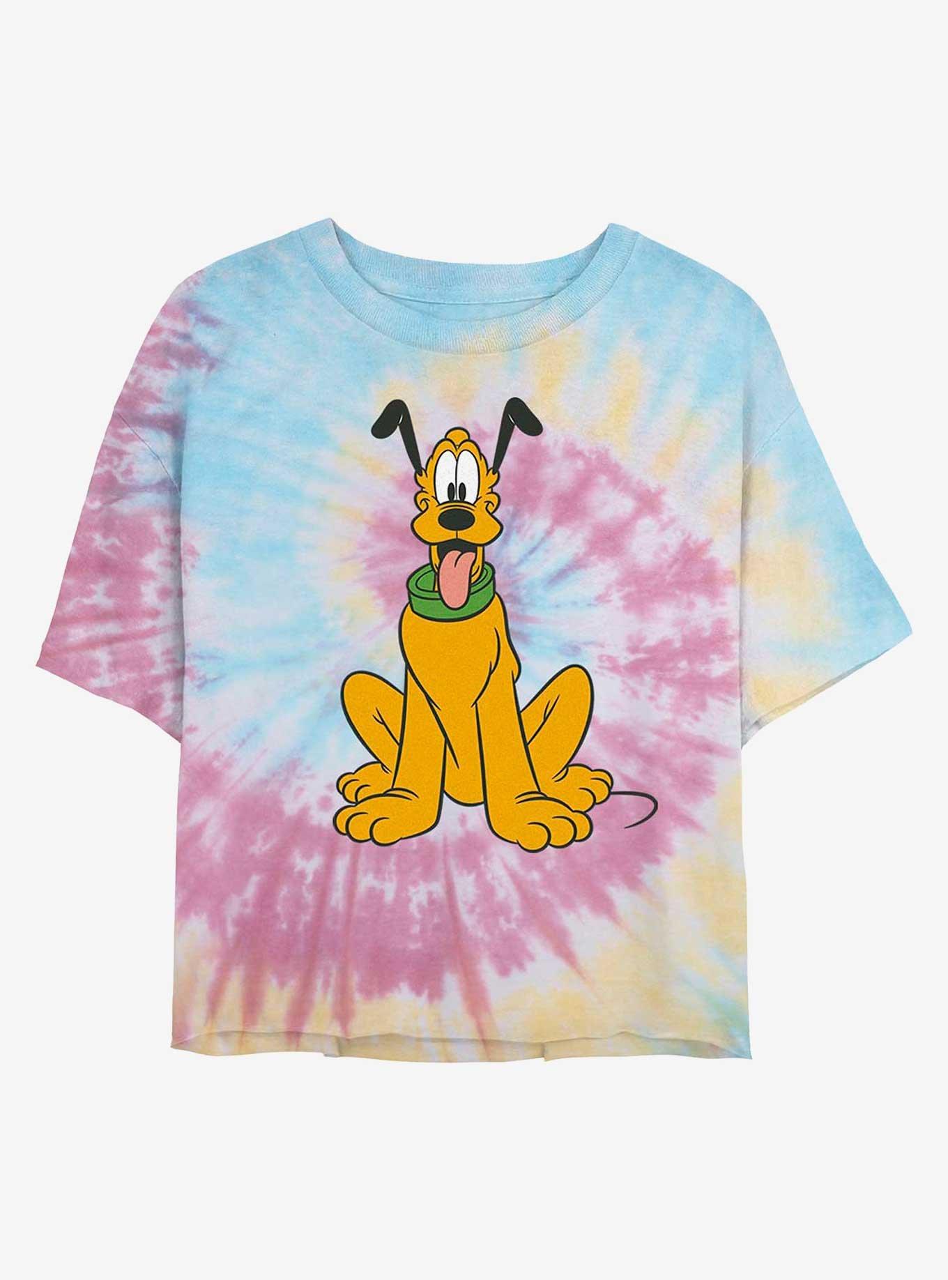 Disney Pluto Traditional Womens Tie-Dye Crop T-Shirt, BLUPNKLY, hi-res